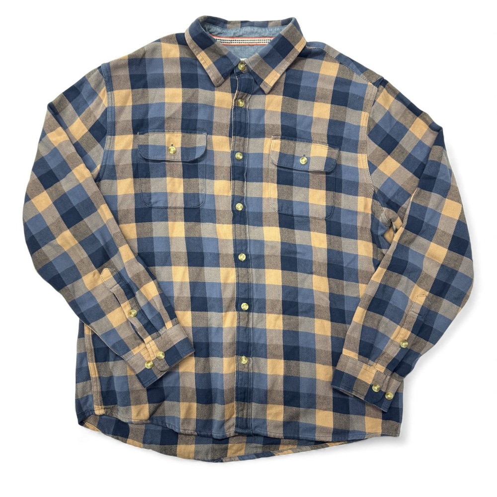 The Normal Brand Flannel Button Up‎ Shirt Mens XL Plaid Long Sleeve Cotton